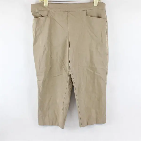 Time And Tru Beige Pull-On Capris Women's Large 12-14