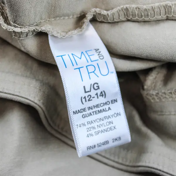 Time And Tru Beige Pull-On Capris Women's Large 12-14