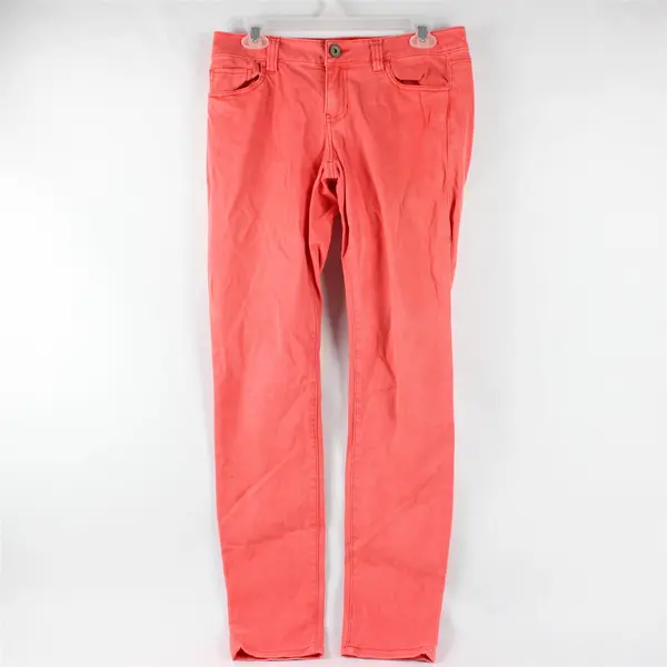 Cabi Bright Coral Orange Low-Rise Cotton Skinny Jeans Women's 4