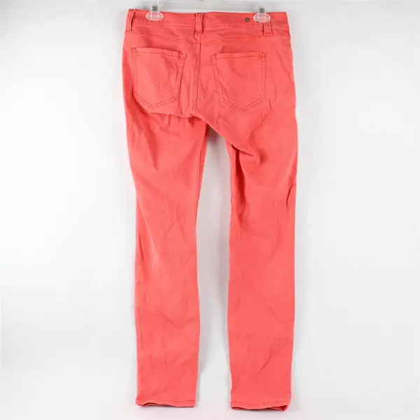 Cabi Bright Coral Orange Low-Rise Cotton Skinny Jeans Women's 4