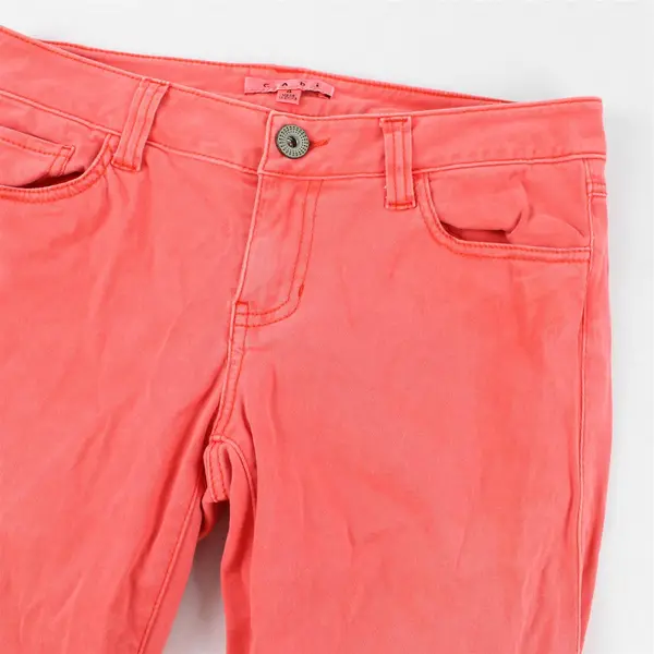 Cabi Bright Coral Orange Low-Rise Cotton Skinny Jeans Women's 4