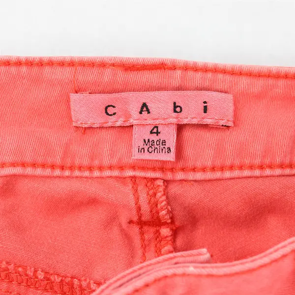 Cabi Bright Coral Orange Low-Rise Cotton Skinny Jeans Women's 4
