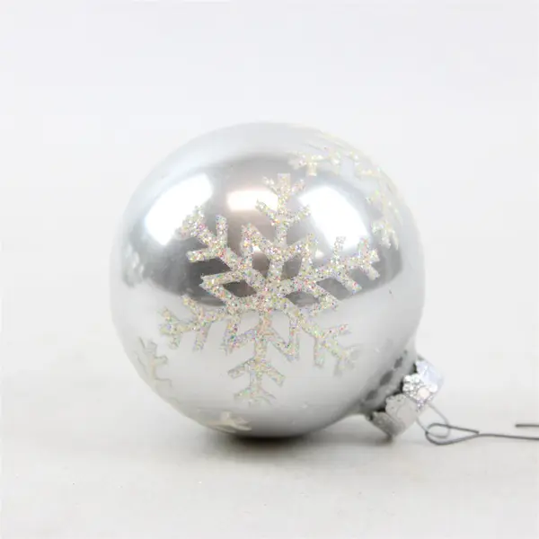 Set of 6 Vintage-Style Silver & White Snowflake Christmas Ornaments