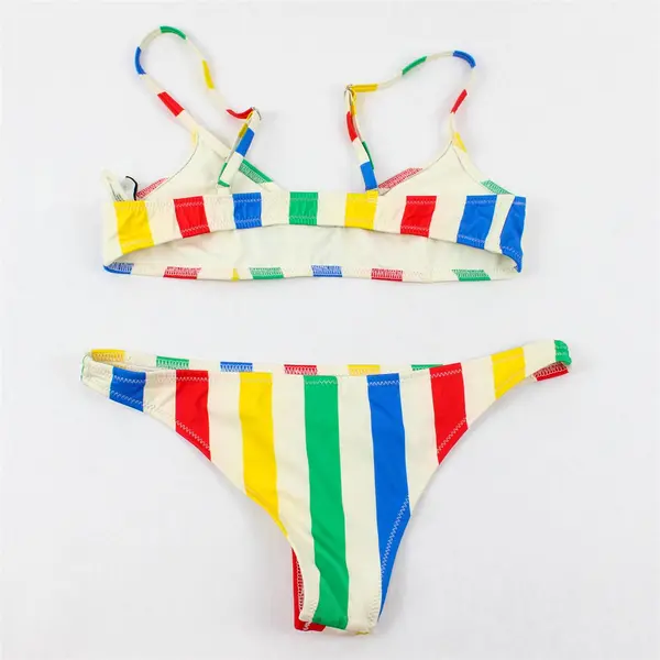 Solid & Striped Women's M Multicolor Striped Matching Bikini Swimsuit Set