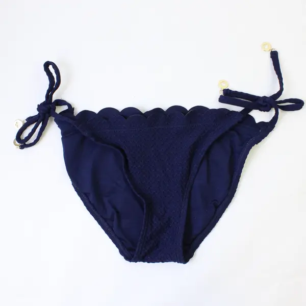 Kate Spade Women's XS/S Dark Blue Textured Ruffle Edge Matching Bikini Set