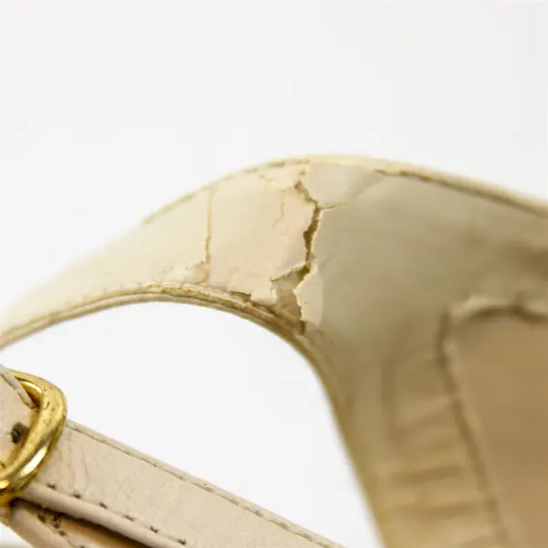 Vtg Easy Spirit Women's 8M Ivory "Layaways" Slingback Square Toe Hushpuppy Heels