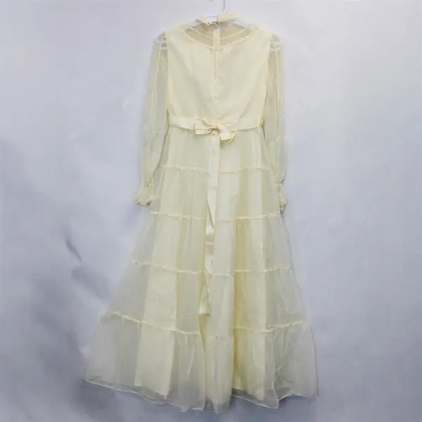 Vintage Lorie Deb San Fran Women's 13/14 Lace & Chiffon 1970's Wedding Dress