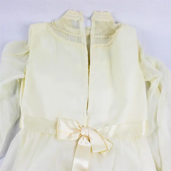Vintage Lorie Deb San Fran Women's 13/14 Lace & Chiffon 1970's Wedding Dress