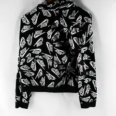 Nike Hoodie Sweatshirt Youth Boys XL Black and White Nike Logo Hoodie