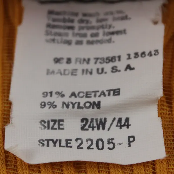 Vtg Rhonda Lee Women's 24W/44 Yellow Short Sleeve Scrunch Fabric Blouse