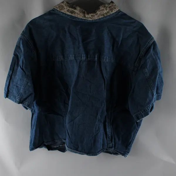 Vtg Villager Sport by Liz Claiborne Women's 3 Blue Denim Cropped Jacket 