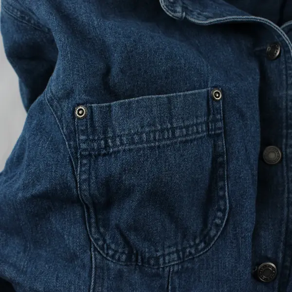 Vtg Villager Sport by Liz Claiborne Women's 3 Blue Denim Cropped Jacket 