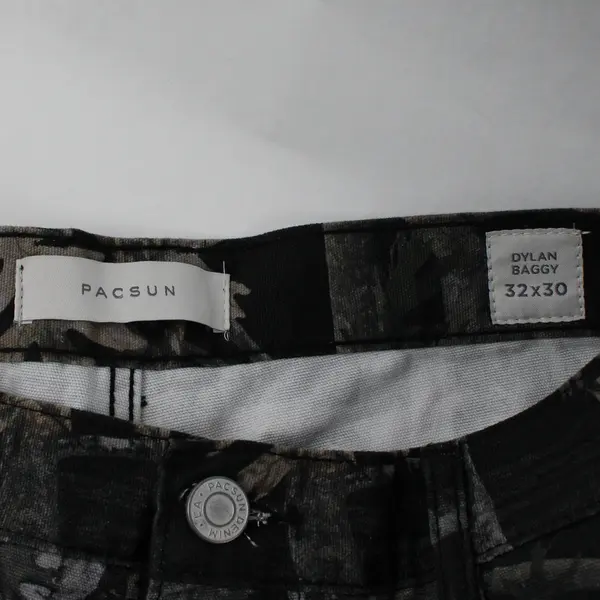 PacSun Men’s 32x30 Dark Tree Camo Dylan Baggy Carpenter 100% Cotton Jeans 