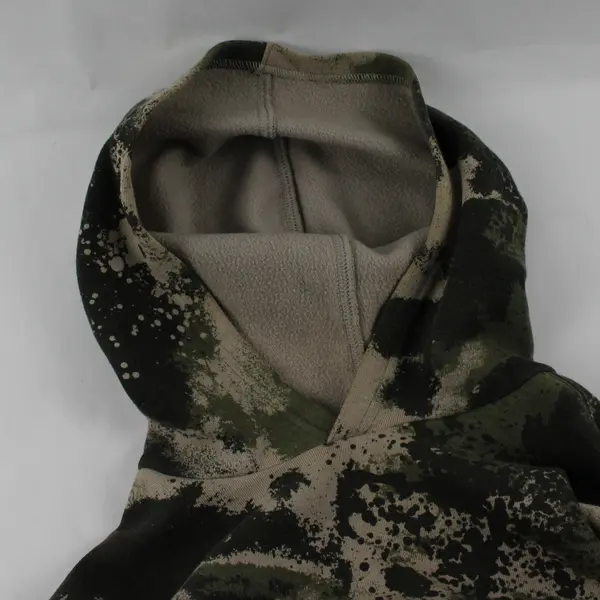 Champion Boy's L 14 / 16 Green Camo w/Orange Logo Print Hoodie Sweatshirt