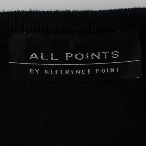 Vtg All Points Women's M Black Tight Knit Cotton Blend Snap Button Up Sweater