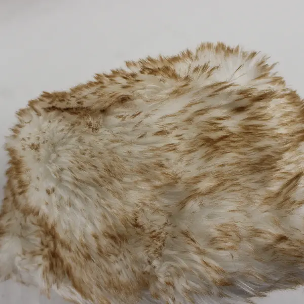 Unbranded White w/Brown Tips Faux Fur Winter Fluffy Hat 