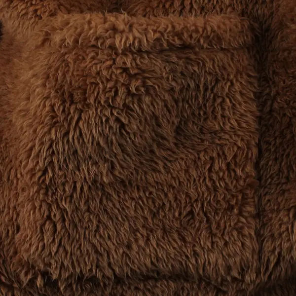 Colleen Lopez Women's S Brown "CL Soft" Teddy Fluffy Oversized Cardigan Sweater