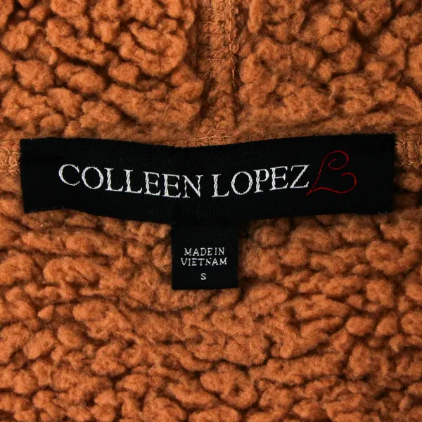 Colleen Lopez Women's S Brown "CL Soft" Teddy Fluffy Oversized Cardigan Sweater