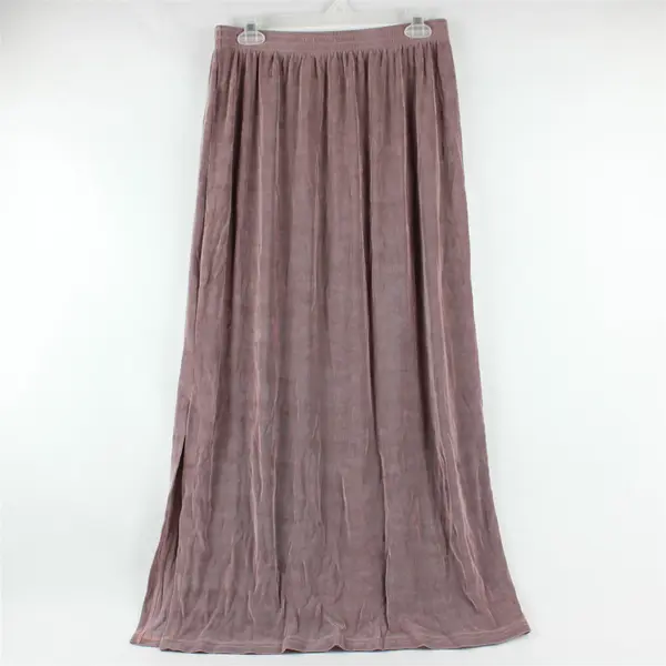 Weekenders Mauve Ribbed Maxi Skirt Women's Large