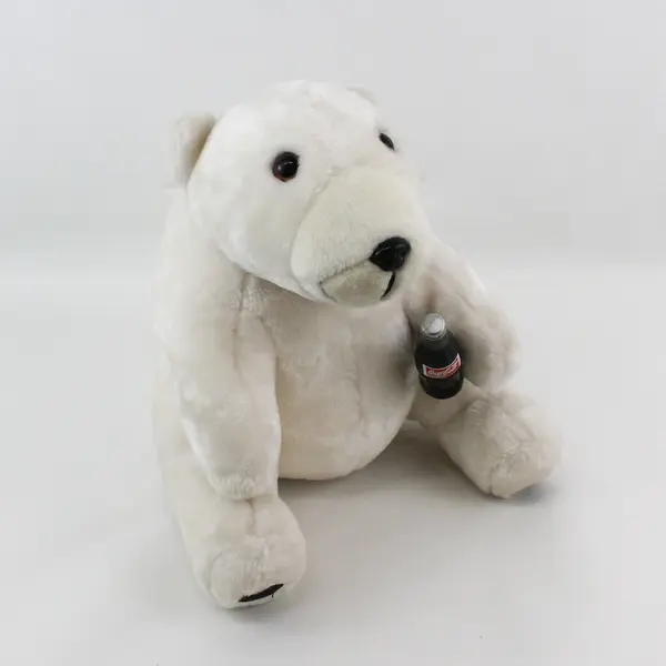 Coca-Cola Polar Bear Holding Coke Bottle Collectible Plush 13"
