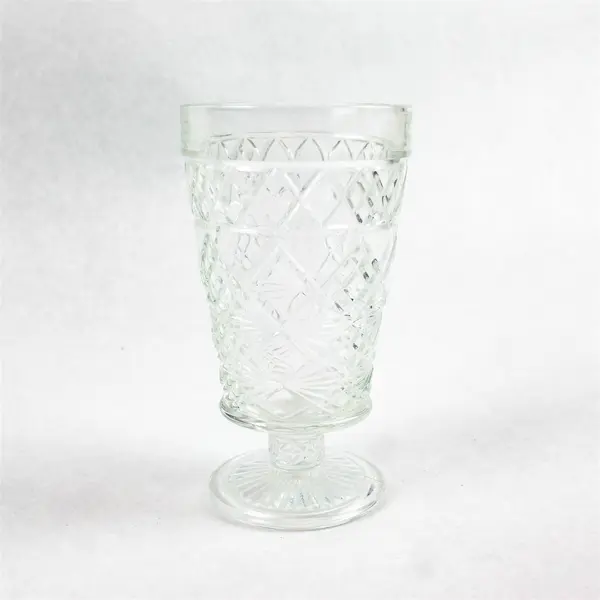 Set of 3 Hazel-Atlas Big Top Peanut Butter Glasses Diamond Pattern