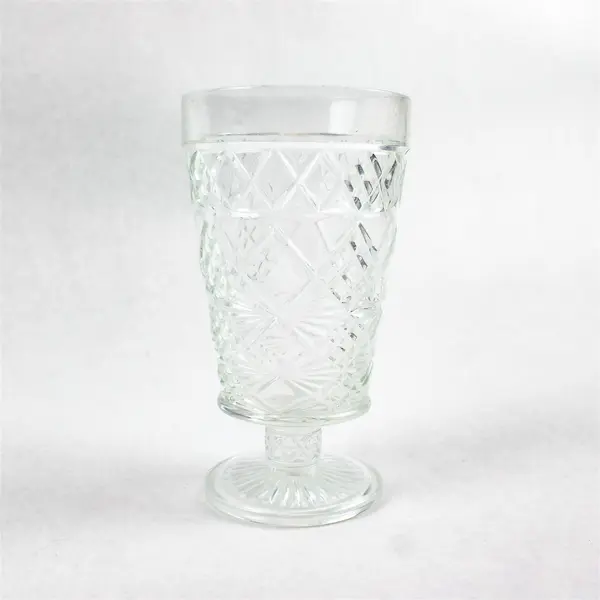 Set of 3 Hazel-Atlas Big Top Peanut Butter Glasses Diamond Pattern