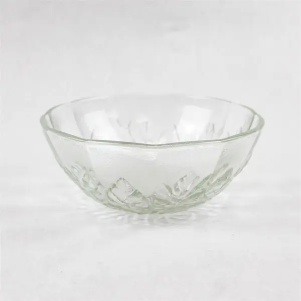 Pasari Indonesia Embossed Glass Scalloped Edge Small Serving Bowl