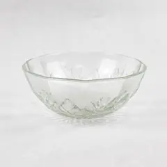 Pasari Indonesia Embossed Glass Scalloped Edge Small Serving Bowl