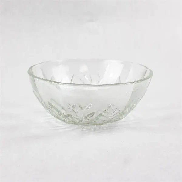 Pasari Indonesia Embossed Glass Scalloped Edge Small Serving Bowl
