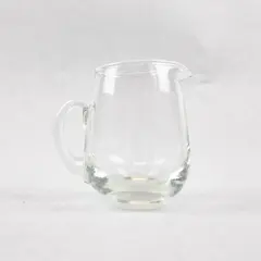Vintage Clear Glass Creamer Pitcher Bulbous Minimalist 3.5"