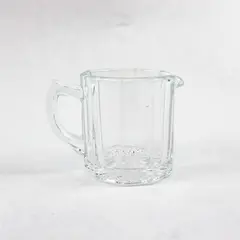 Vintage Ribbed Glass Creamer Syrup Pitcher Clear