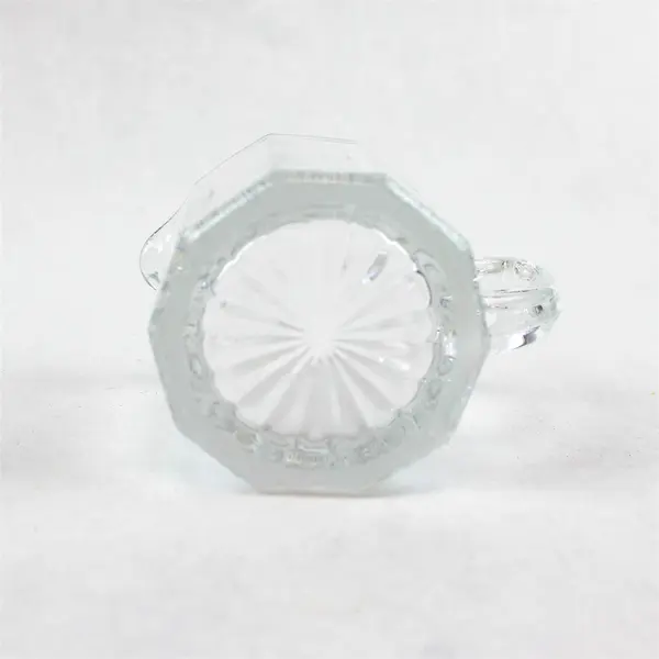 Vintage Ribbed Glass Creamer Syrup Pitcher Clear