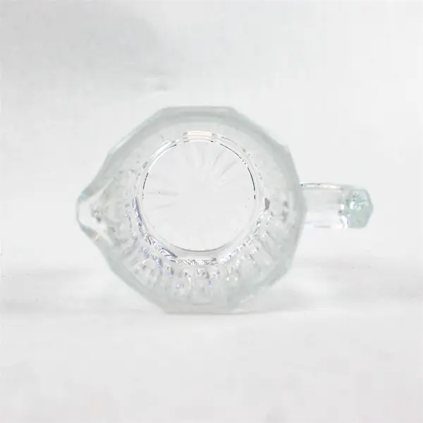Vintage Ribbed Glass Creamer Syrup Pitcher Clear
