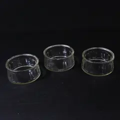 Lot Of 3 Unbranded Matching Clear Glass Ramekins 3.5" Diameter 1.75" Tall