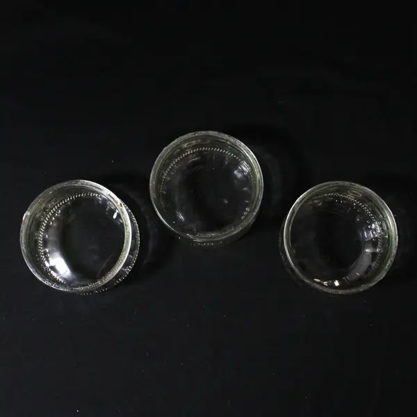 Lot Of 3 Unbranded Matching Clear Glass Ramekins 3.5" Diameter 1.75" Tall