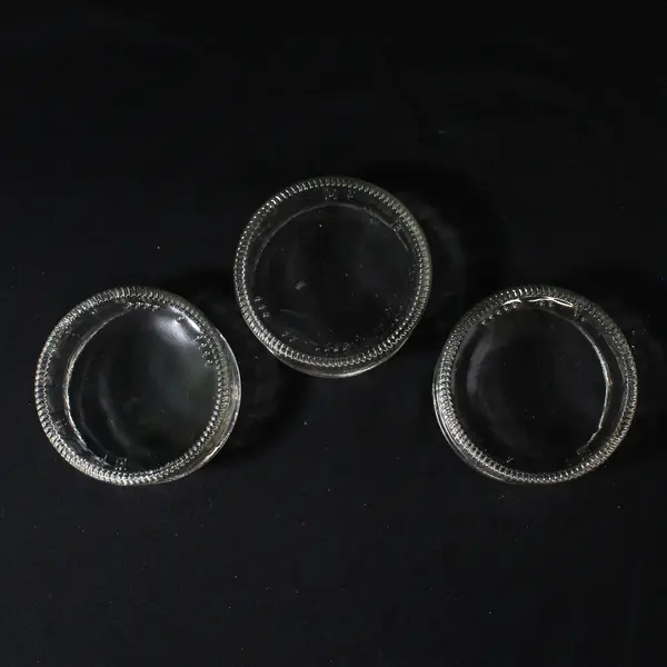 Lot Of 3 Unbranded Matching Clear Glass Ramekins 3.5" Diameter 1.75" Tall