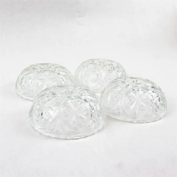 Set of 4 Anchor Hocking Medallion Clear Glass Serving Bowls 