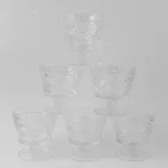 Set of 6 Vintage Hazel Atlas Gothic Footed Sherbet Dessert Dishes Glass