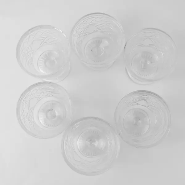 Set of 6 Vintage Hazel Atlas Gothic Footed Sherbet Dessert Dishes Glass