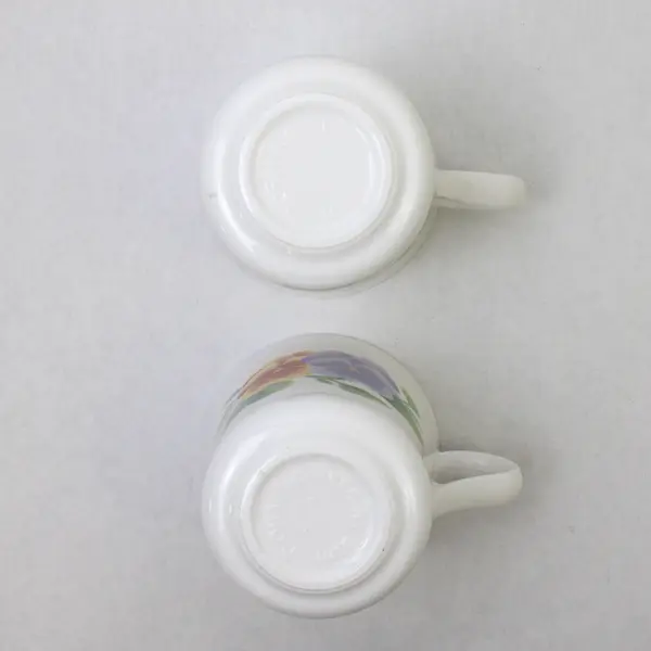 Lot Of 2 Corning Corelle Summer Blush Pattern Pansy Ceramic Mugs 3.75" Tall