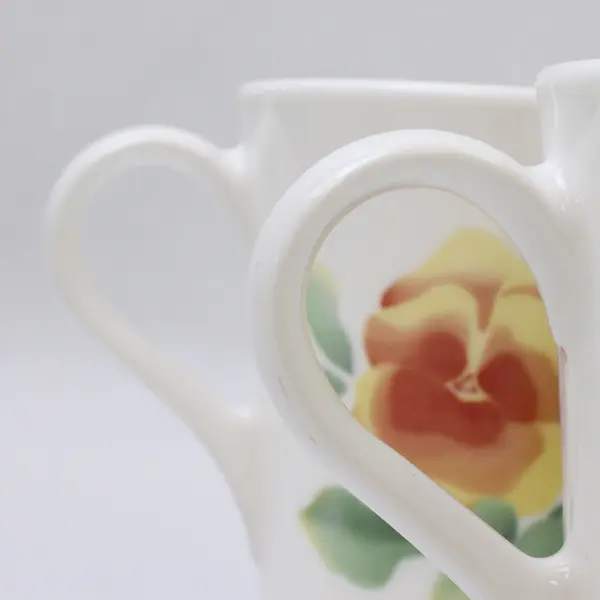 Lot Of 2 Corning Corelle Summer Blush Pattern Pansy Ceramic Mugs 3.75" Tall