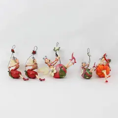 Lot of 5 Swinging Fairy Fruit Garden Ornaments 47162
