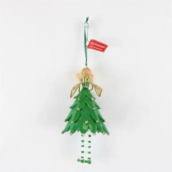 TJ's Christmas Tree Fairy Ornament with Dangling Legs Collectible New