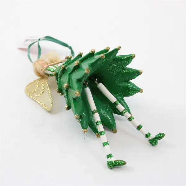 TJ's Christmas Tree Fairy Ornament with Dangling Legs Collectible New
