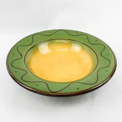 Corsica Ambrosia Sage Green Hand-Painted Fruit Bowl 12"