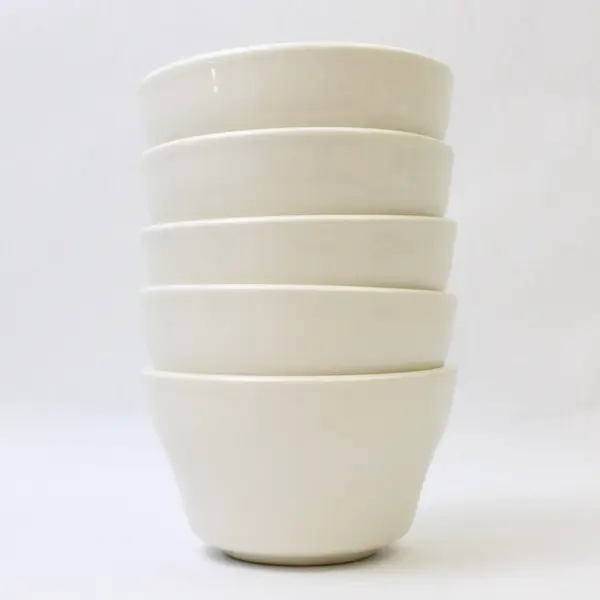Lot Of 5 Ultima Solid White Ceramic Bouillon Cup/Dipping Bowls 4.25" Diameter