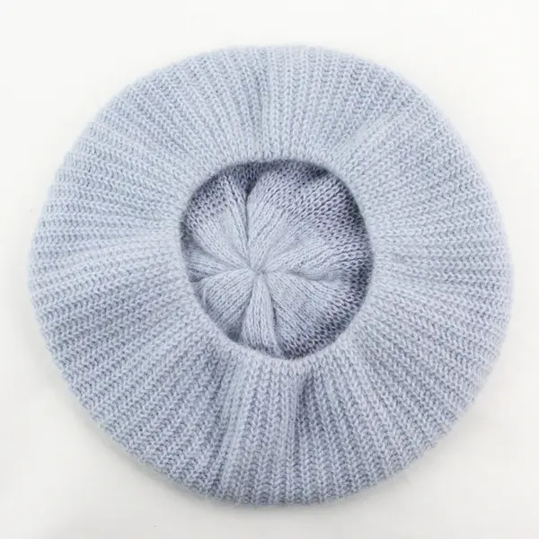 Unbranded Adult Size Light Sky Blue Tight Knit Beret Hat - One Size