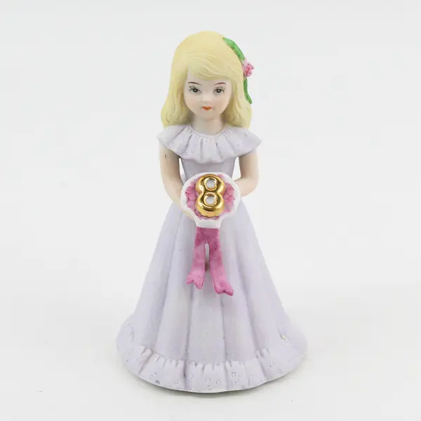 Vintage 1981 Enesco Growing Up Birthday Girls Age 8 Figurine 4.5"