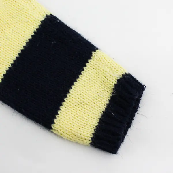 Vintage Christopher & Banks Women's M Yellow/Navy Striped Acrylic Knit Sweater