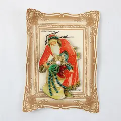 Vintage-Style Frances Santa Brooch w/ Bag & Flowers - New in Packaging